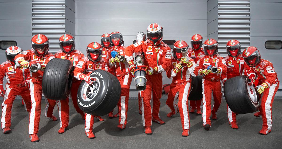 Ferrari mechanics.