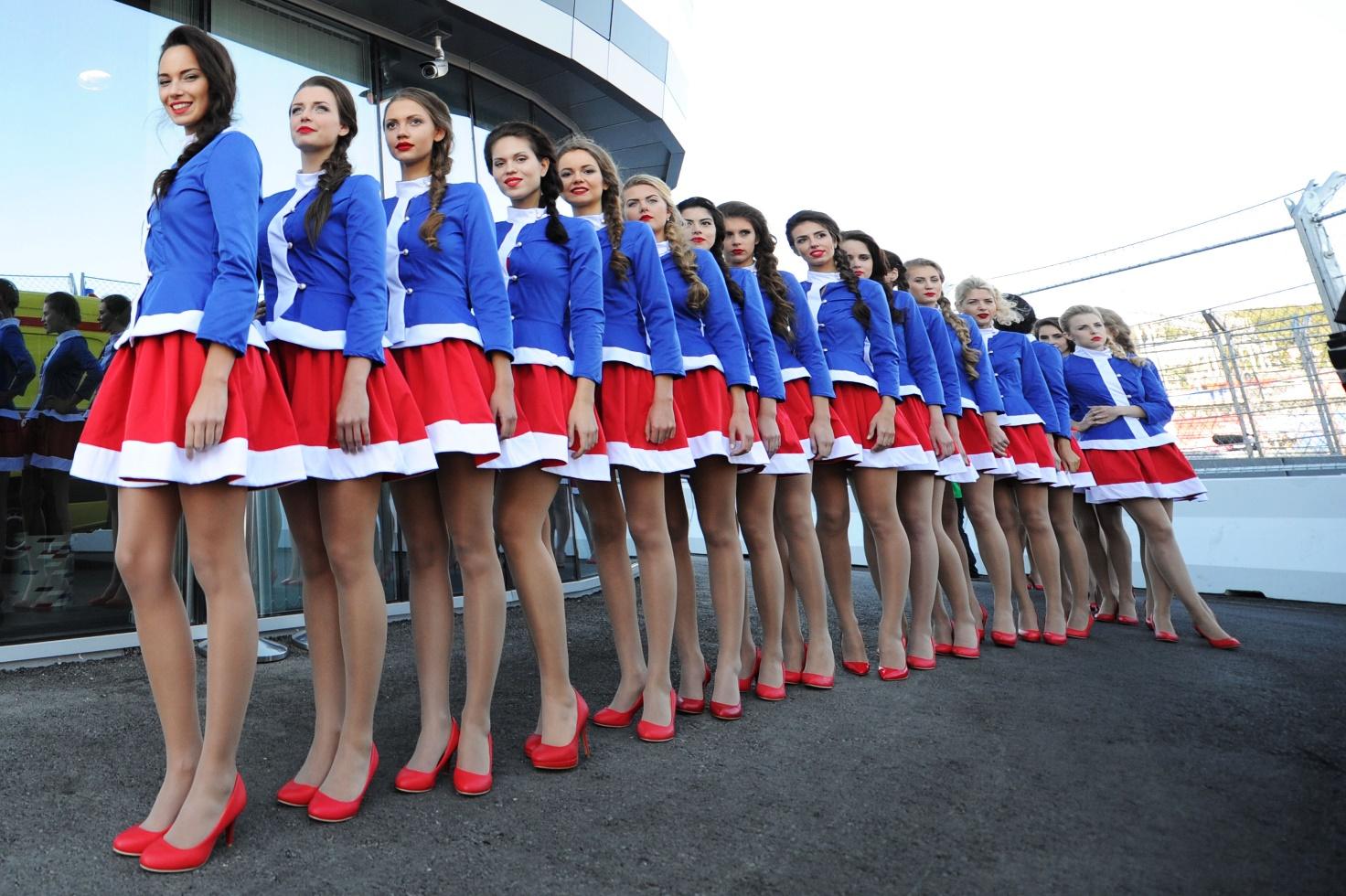 Grid girls at Sochi circuit.
