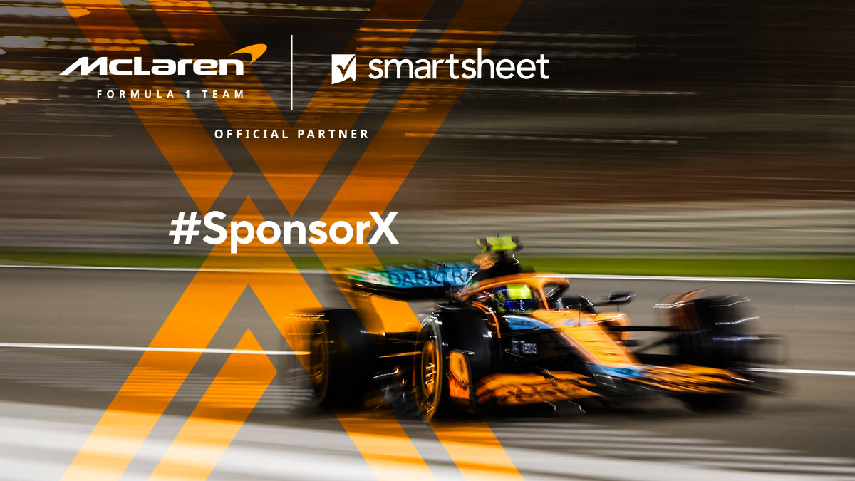 McLaren and Smartsheet Sponsor X partnership.