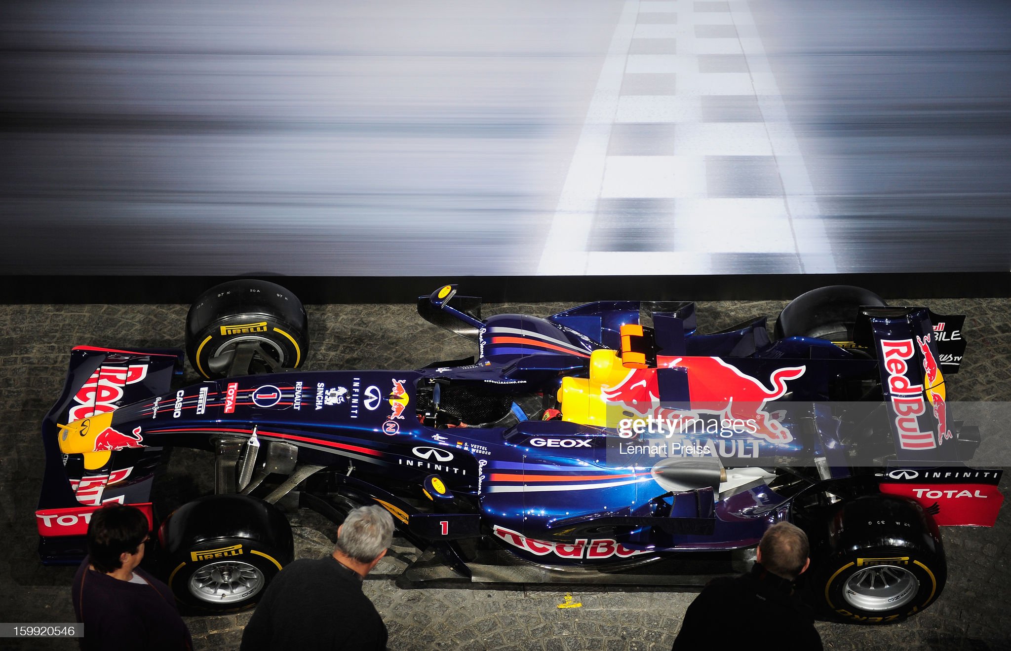 A Red Bull F1 in part sponsored by Siemens is displayed during the Siemens annual general shareholders' meeting at the Olympiahalle on 23 January 2013 in Munich, Germany. 