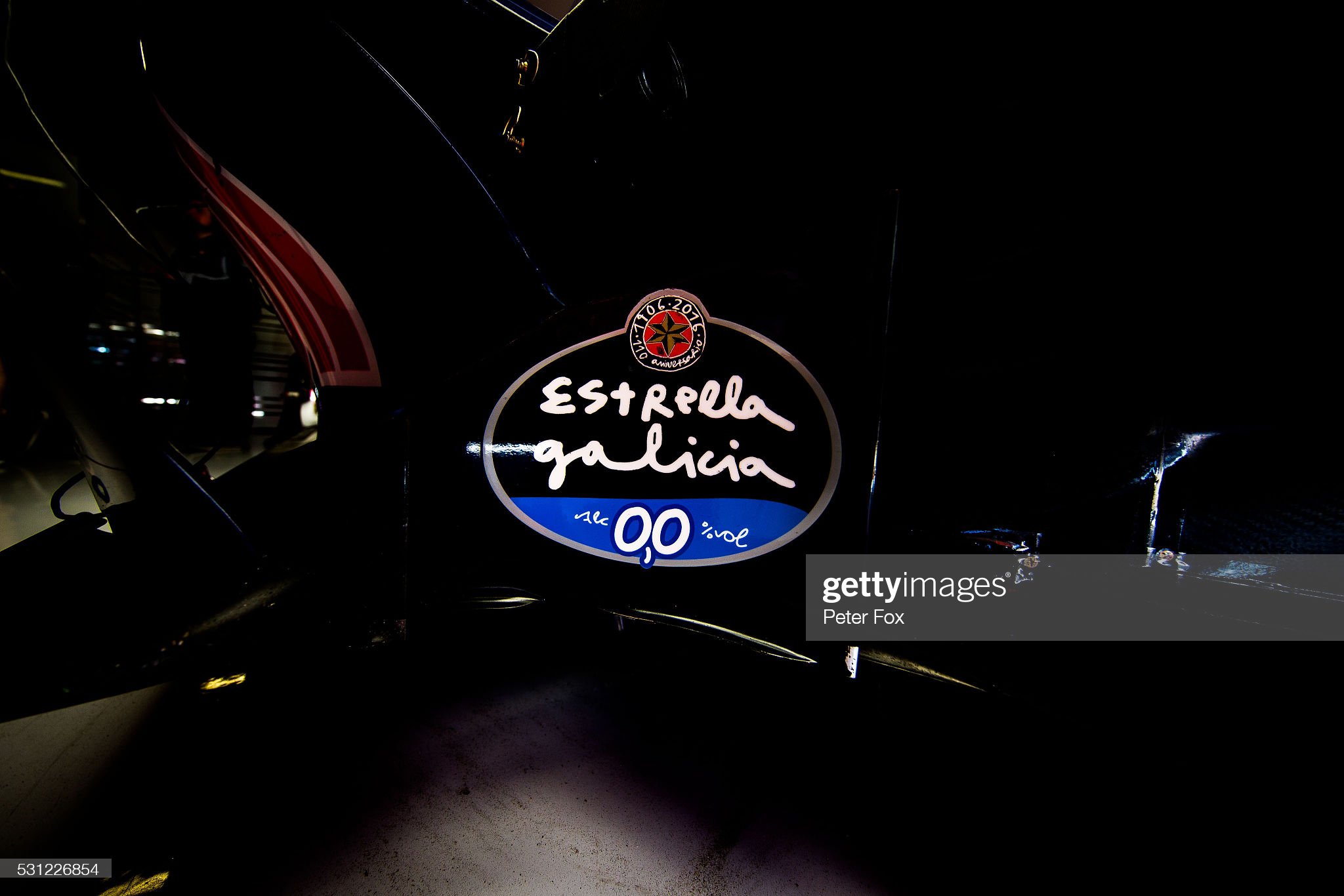 Scuderia Toro Rosso sponsor Estrella Galicia logo during practice for the Spanish Formula One Grand Prix at Circuit de Catalunya in Montmelo on 13 May 2016. 
