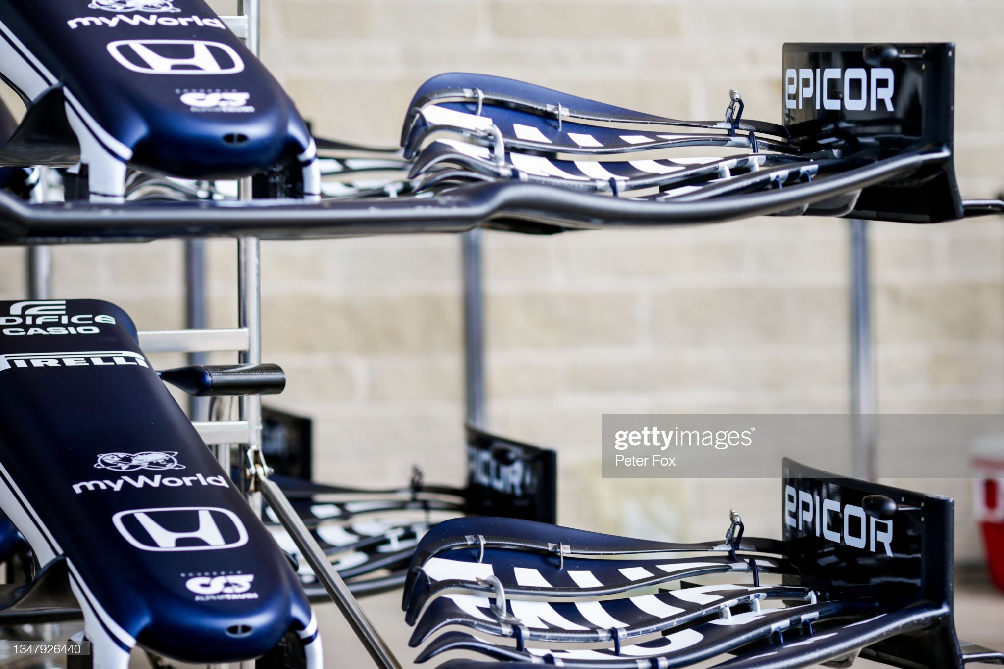 Scuderia Alpha Tauri's new sponsor Epicor on the front wing during previews ahead of the F1 Grand Prix of USA at Circuit of The Americas on 21 October 2021 in Austin, Texas. 