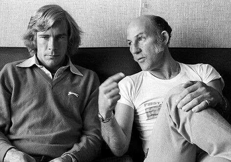 Stirling Moss and James Hunt.