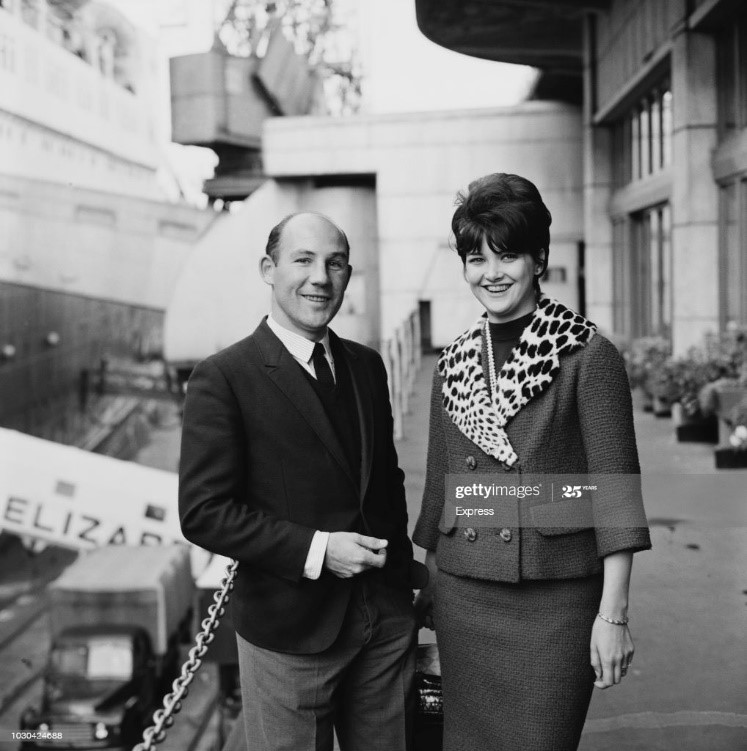 Moss with Elaine Barberino - with the pair married between 1964 to 1968.