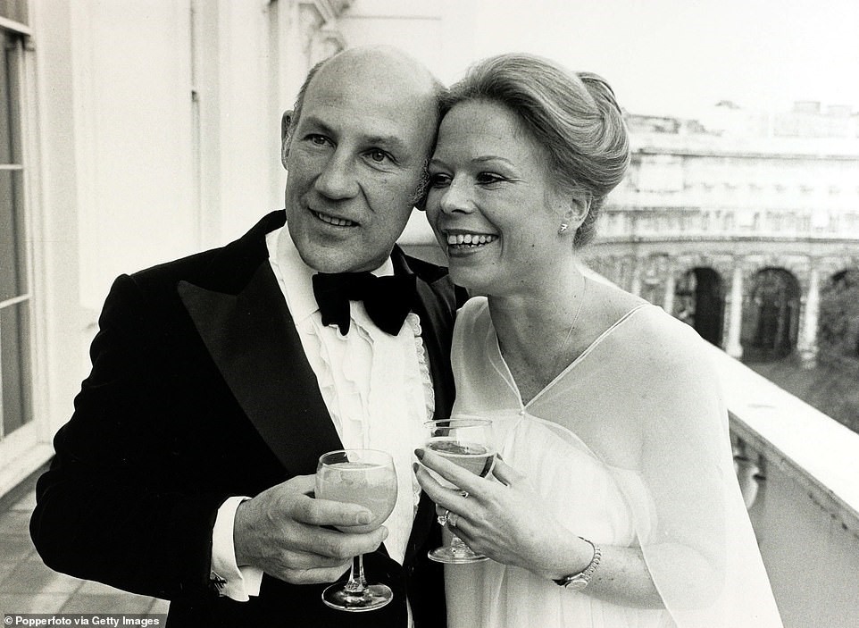 Moss on his wedding day, on 4 April 1980, with his third wife Susie, whom he settled down with for the remainder of his life.