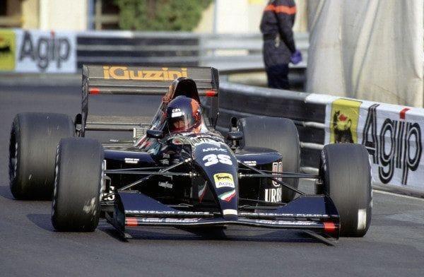 Perry McCarthy driving the Andrea Moda at Monaco.