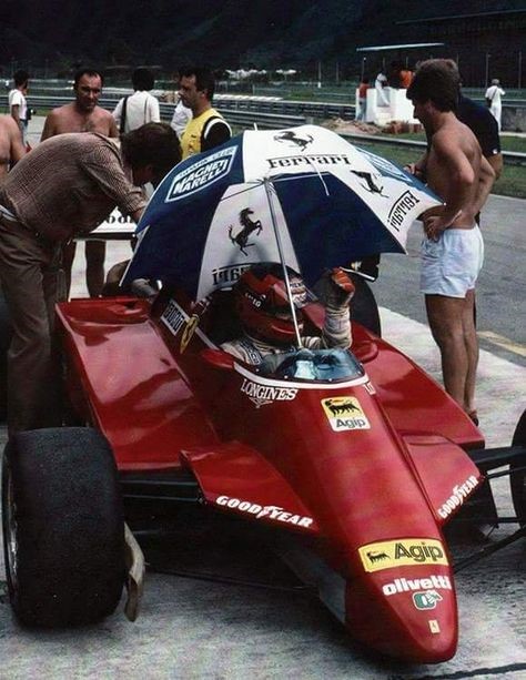Gilles Villeneuve testing Ferrari.