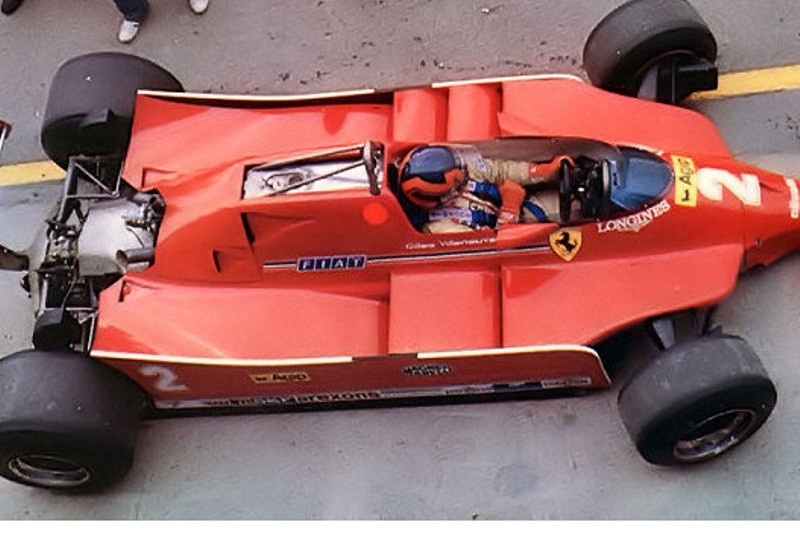 Gilles Villeneuve testing the Ferrari 126 C, Imola 1980.