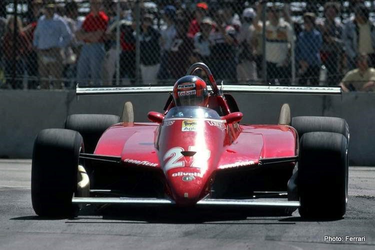 126 C2 Ferrari double wing at Long Beach in 1982.