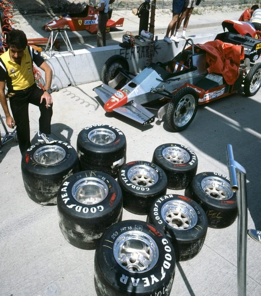 The Ferrari 126 C on skinny tires.