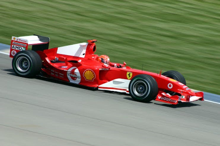 A Ferrari F1 in action.