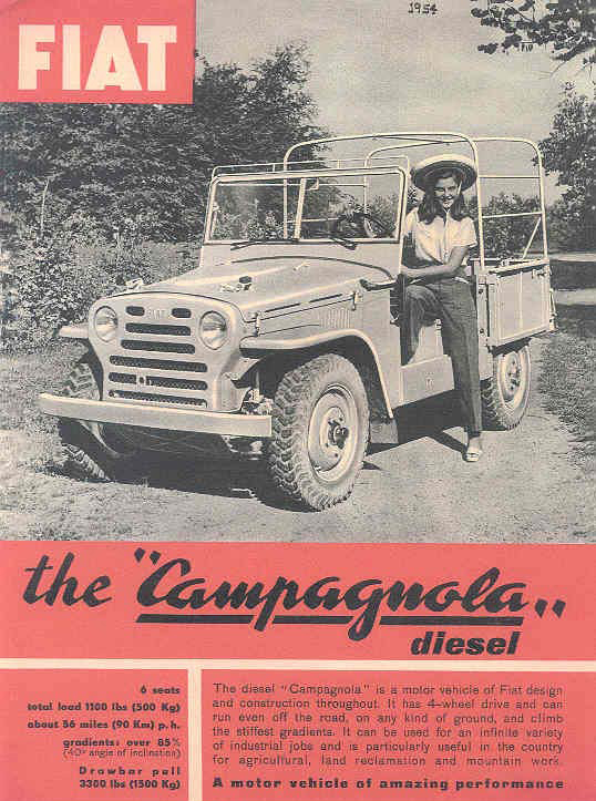 1954 Fiat Campagnola diesel brochure.