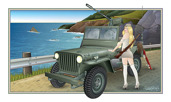 A jeep Willys girl.