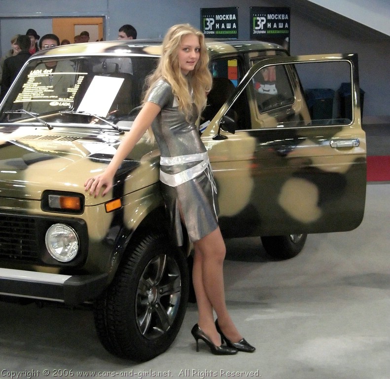 A girl and a Lada Niva.