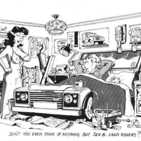 A Land Rover in a cartoon.
