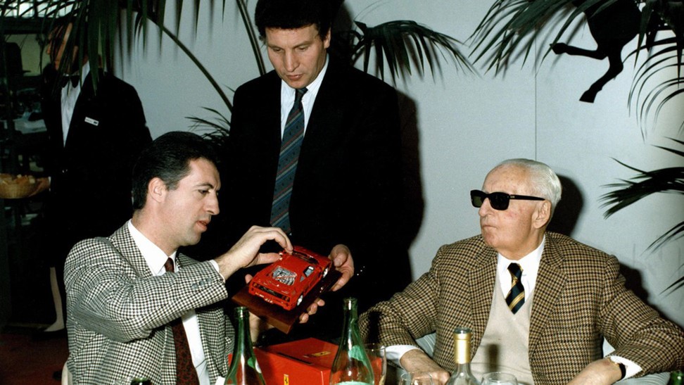 Enzo and Piero Ferrari with Giuseppe Neri.