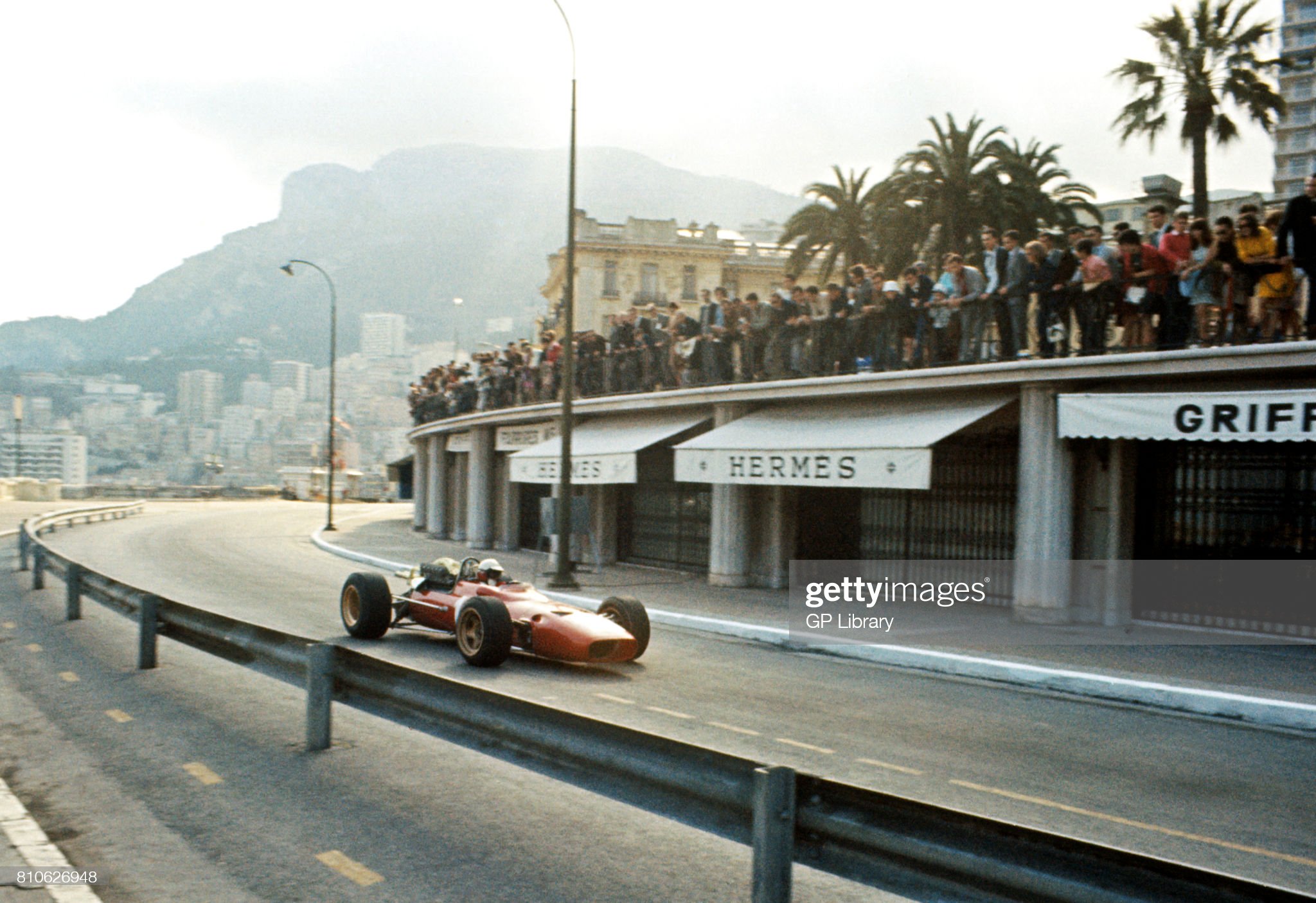 Lorenzo Bandini driving a Ferrari 312 at the 1966 Monaco GP. 