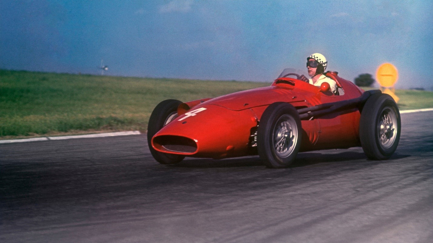 Behra at the wheel of his Maserati 250F in the 1958 Argentinian Grand Prix. 