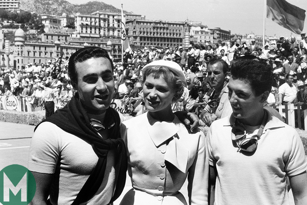 Eugenio Castellotti with Cesare Perdisa, his closest friend, in 1955.