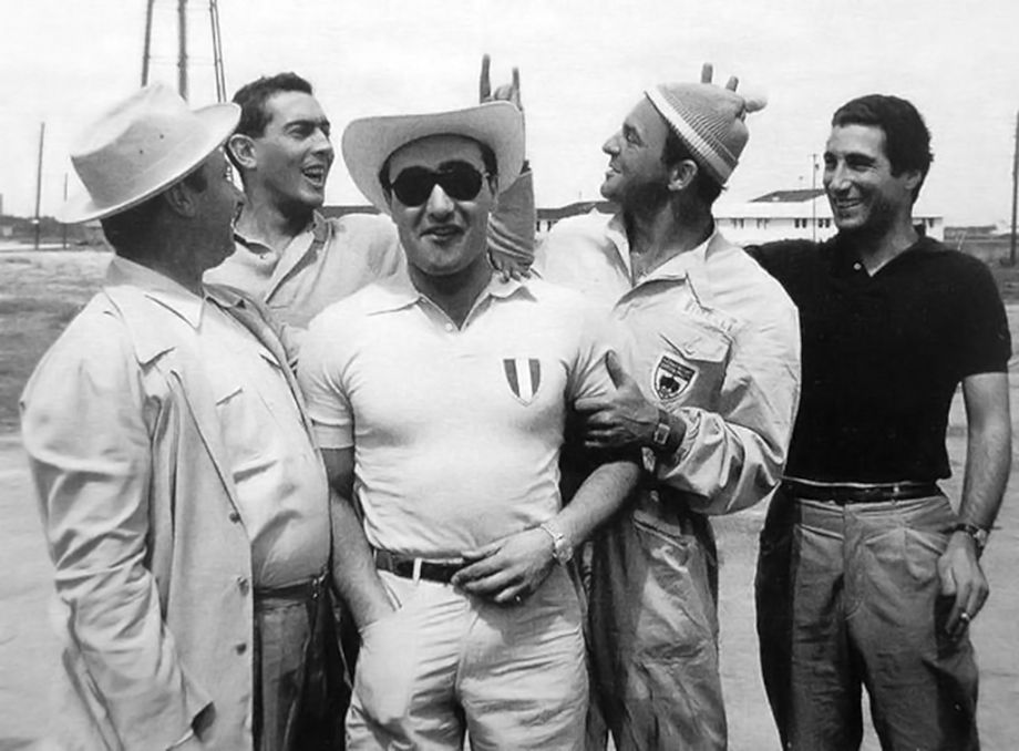 Fangio, Musso, Castellotti, Shell and de Portago at Sebring on 24 March 1956.