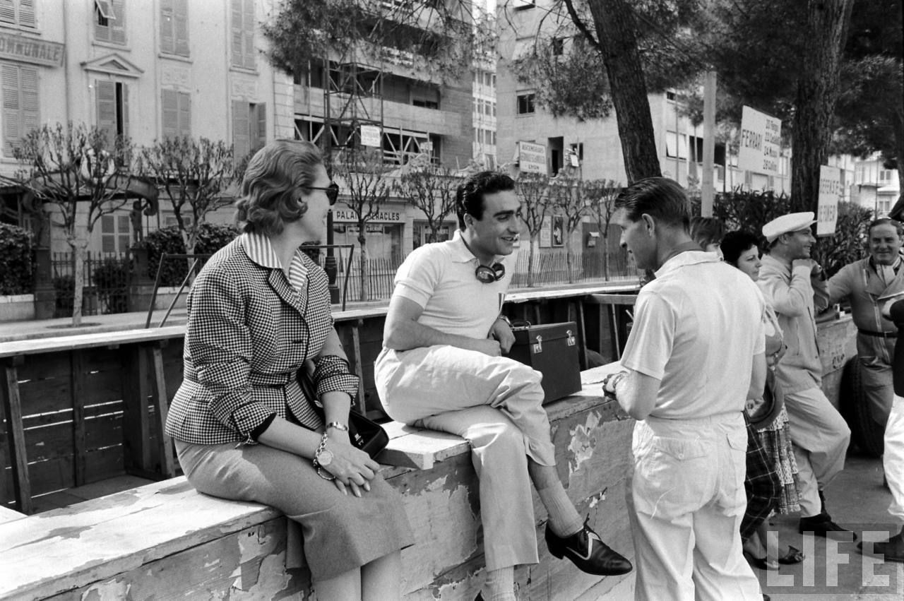 Eugenio Castellotti and Fiamma Breschi at the Monaco GP in Monte Carlo on 13 May 1956.