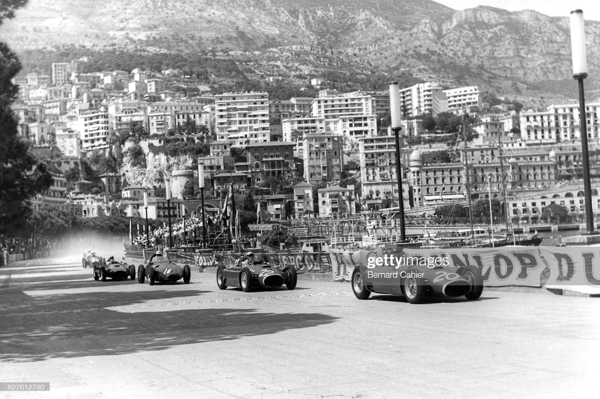 Juan Manuel Fangio, Eugenio Castellotti, Harry Schell, Ferrari D50, Grand Prix of Monaco, Monaco, 13 May 1956. 