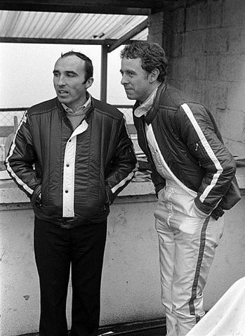 Piers Courage with team boss Frank Williams in 1968.