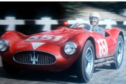 Luigi Musso driving a Maserati.