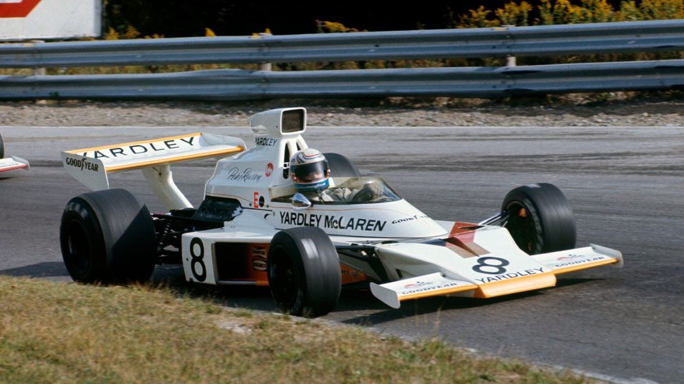 Peter Revson driving a McLaren.