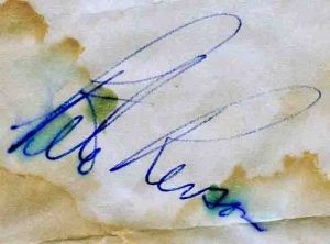 Racer Peter Revson signed this in May 1973, ten months before he died on a South African track.