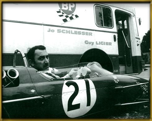 Jo Schlesser in a racing car.