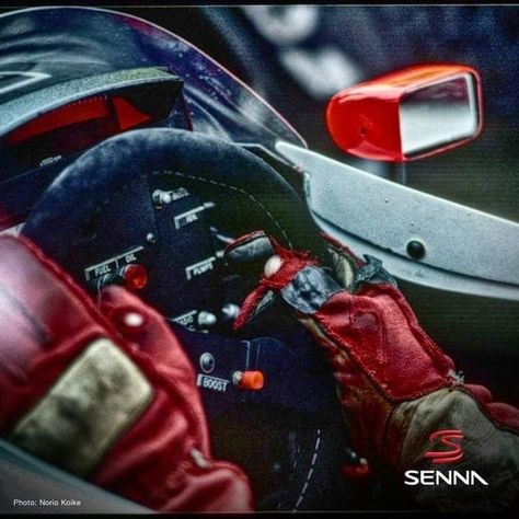 Ayrton Senna in the car.