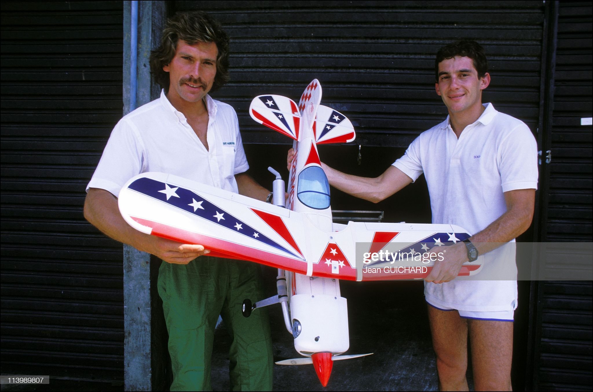 Rio Grand Prix: tests in Rio de Janeiro, Brazil, on February 24, 1987. Philippe Jeantot and Ayrton Senna. 