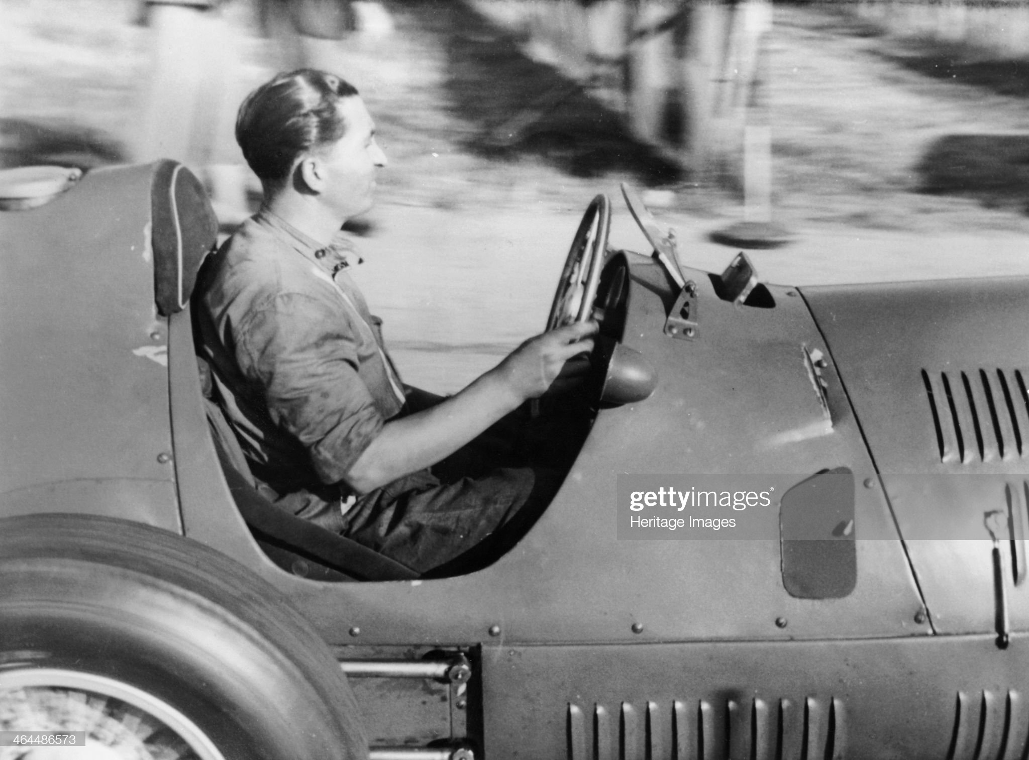 Alberto Ascari at the wheel of a racing car in 1953. 