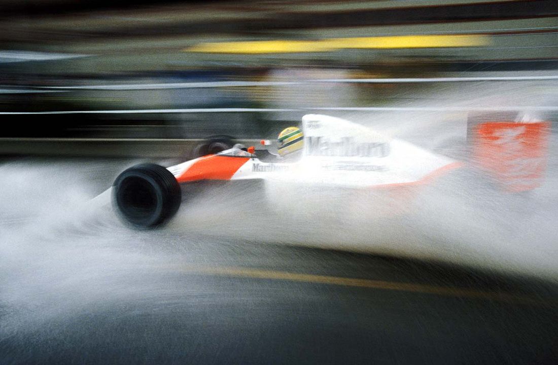 Ayrton Senna, McLaren, mastering the rain like no other.