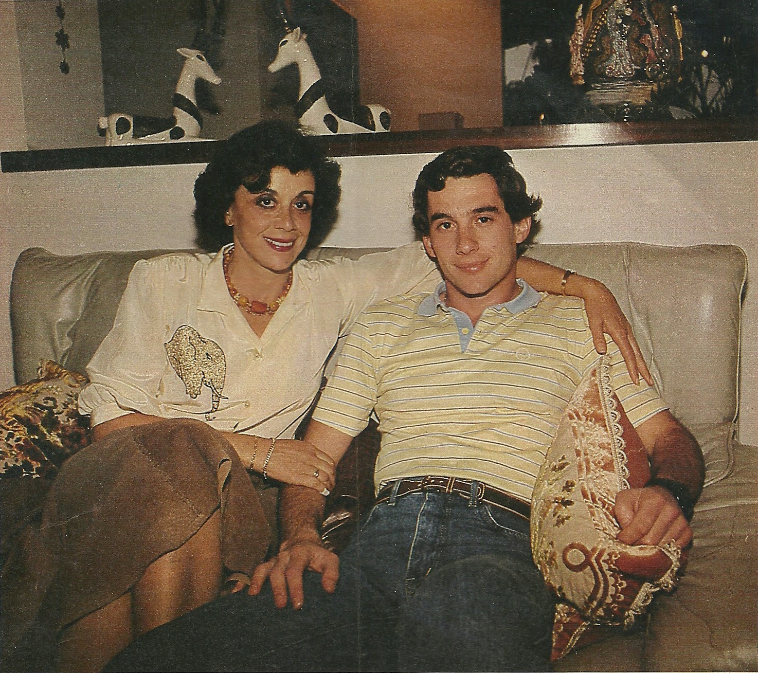 Ayrton Senna with his mother Neyde in 1984.