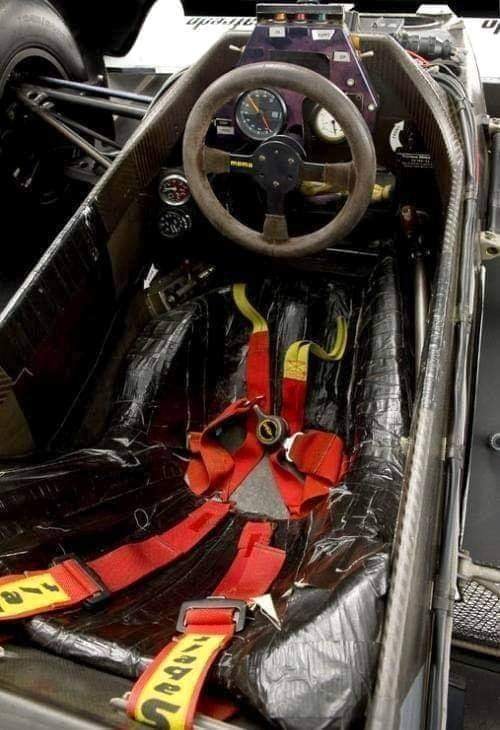 The beginning of the legend. The cockpit of the Toleman TG184-2, in which Senna showed himself to the world in the extraordinary race under the flood of the 1984 Monaco Grand Prix.