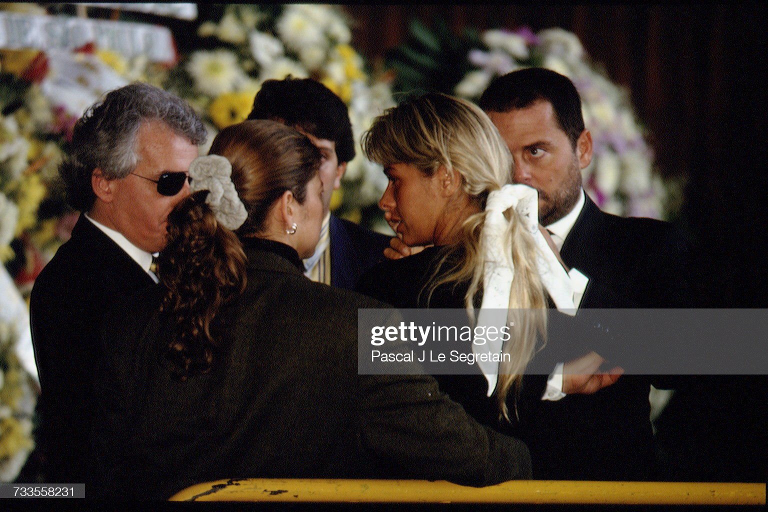 Adriane Galisteu, Ayrton Senna’s girlfriend, at the funeral of her boyfriend in Sao Paolo. 