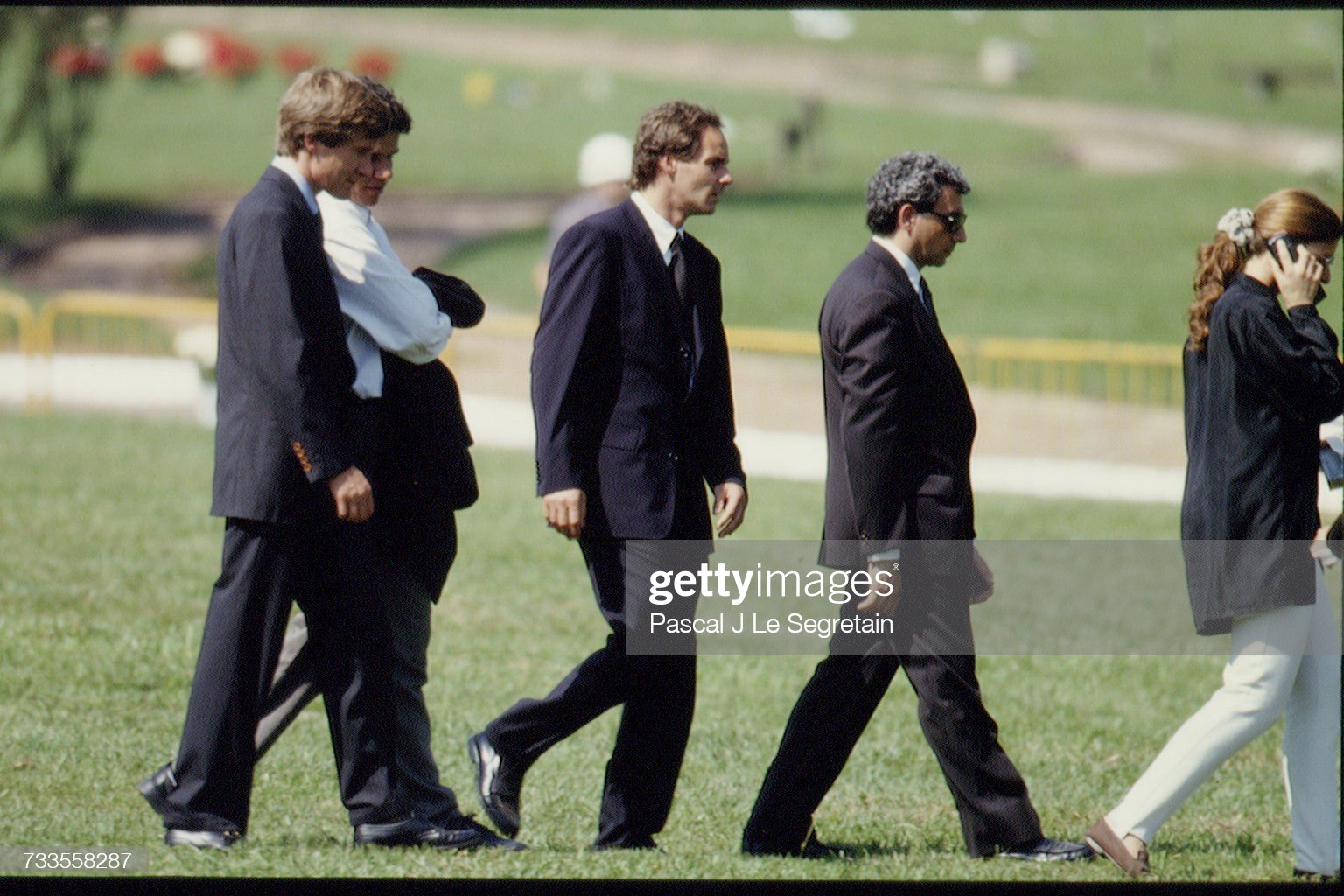 Thierry Boutsen, Gerhard Berger and Michele Alboreto at the funeral of Ayrton Senna.