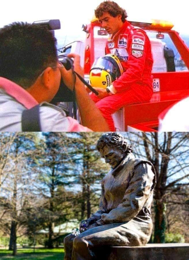 The statue of Ayrton Senna.