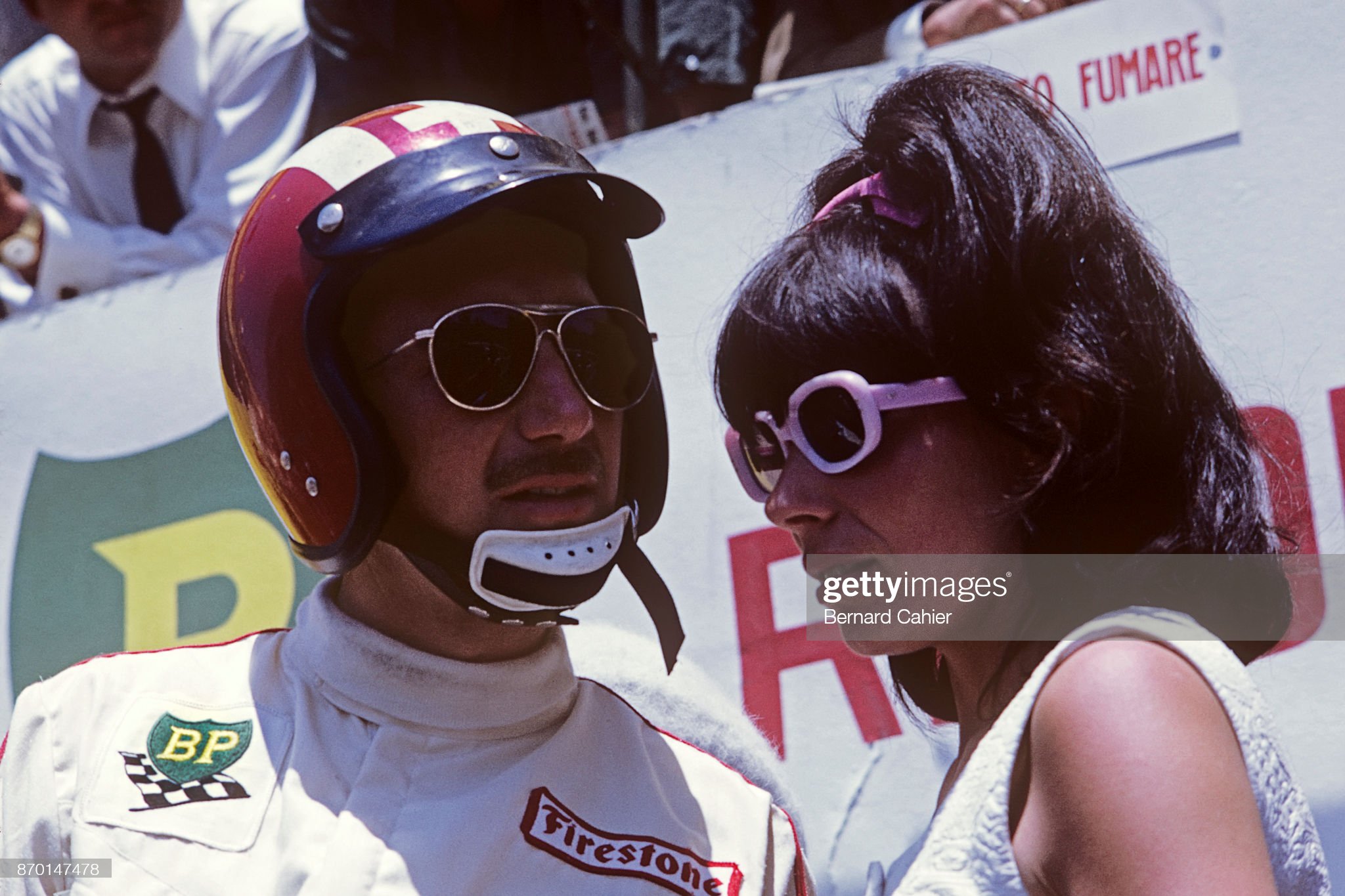 Jo Siffert with his wife Simone Siffert, Targa Florio, Sicily, 14 May 1967.