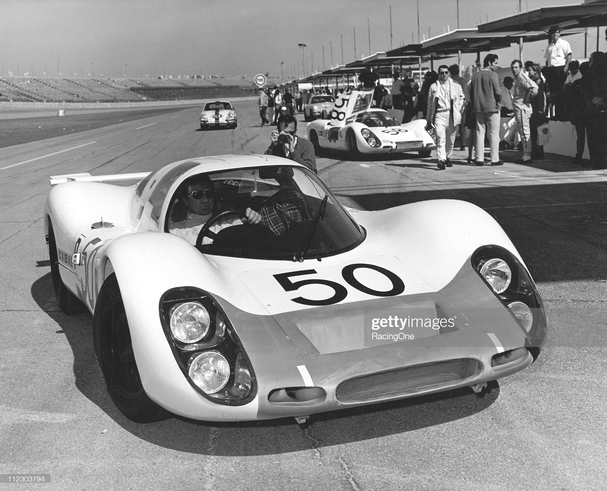 The Porsche 908L of Jo Siffert and Hans Hermann gets ready for the start of the 24 Hours of Daytona at Daytona International Speedway on February 01, 1969. 