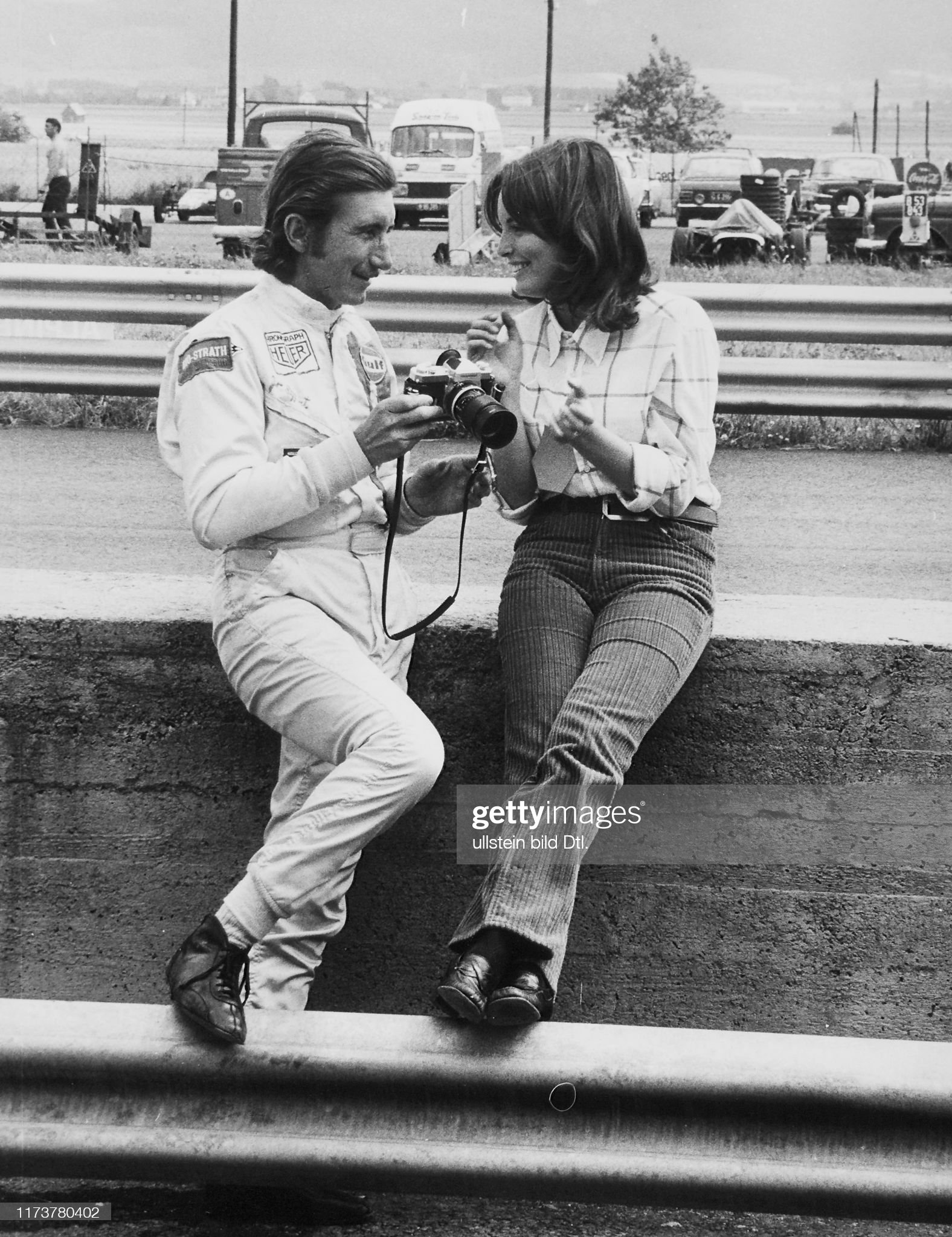 Jo Siffert with wife of Jacky Ickx on July 01, 1970.