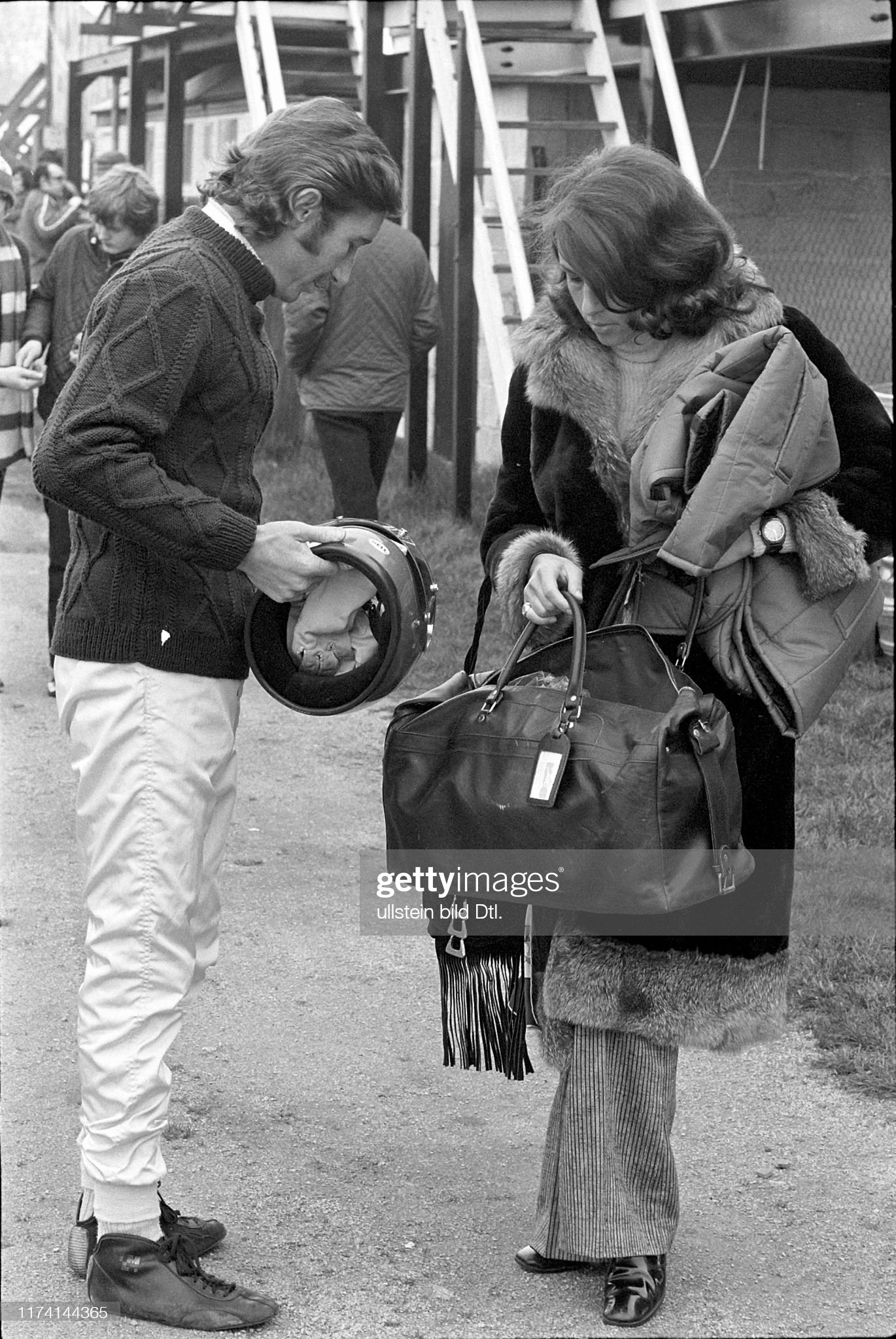 F1 racing in Oulton Park on March 10, 1971: Simone and Jo Siffert. 