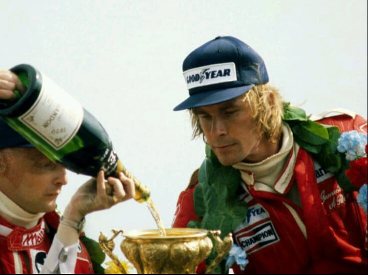 Niki Lauda with James Hunt.