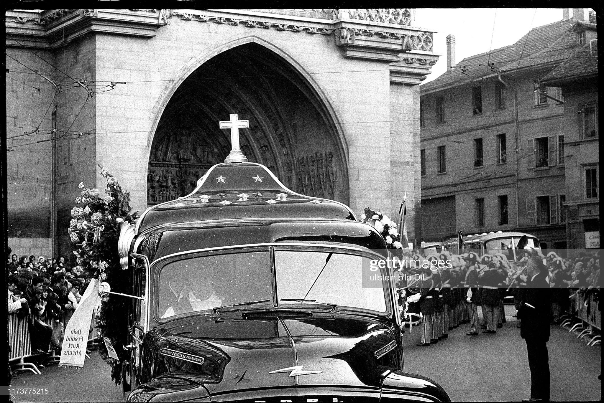 Jo Siffert's funeral, Fribourg, October 29, 1971.