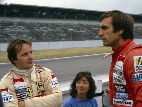 Gilles Villeneuve, his wife Johanne and Carlos Reutemann.