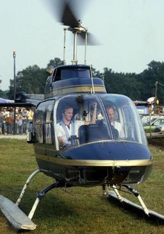 Gilles Villeneuve in his helicopter.