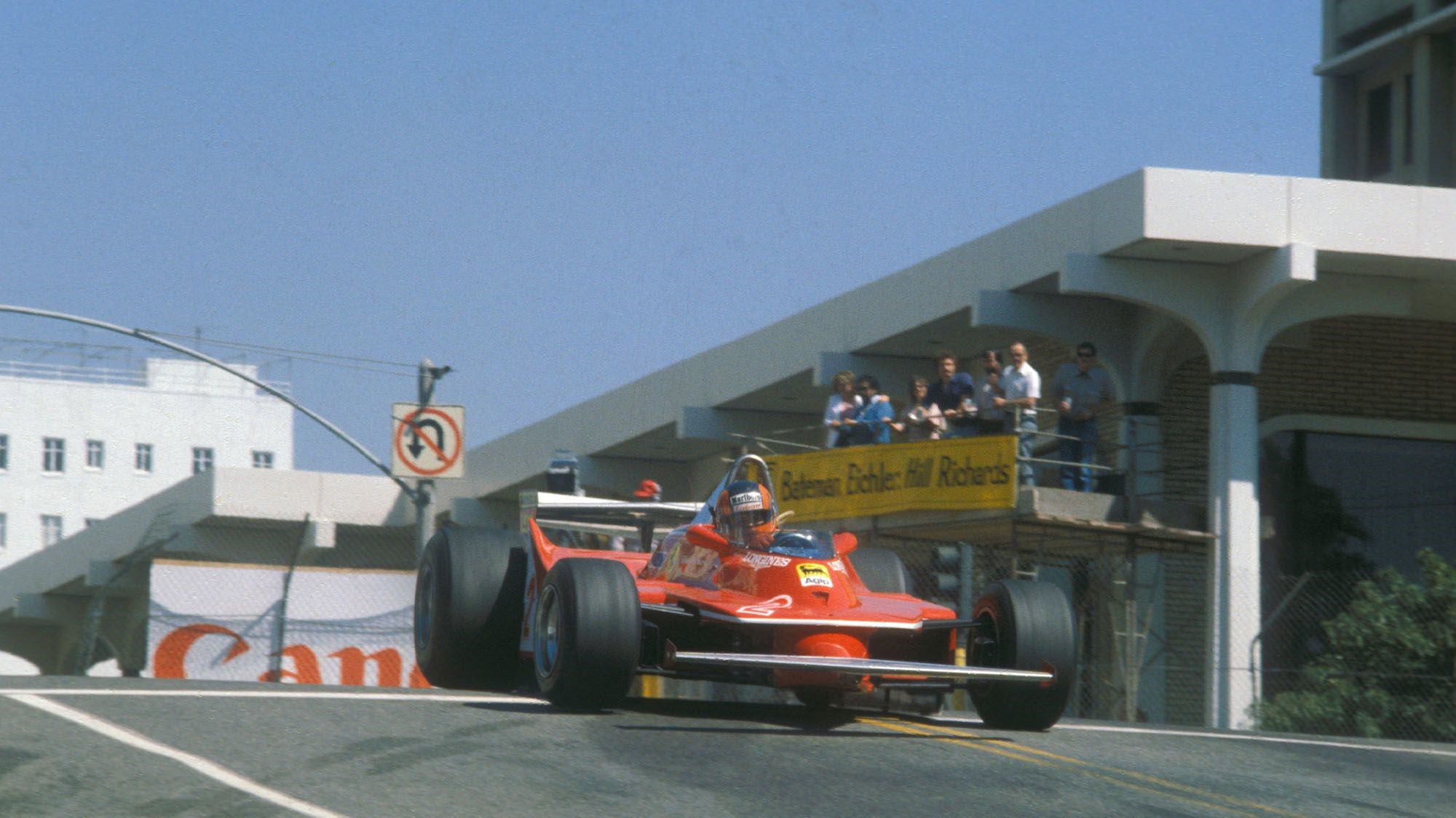 Gilles Villeneuve driving a Ferrari T4.