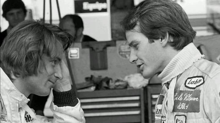 Gilles Villeneuve with Rene' Arnoux.